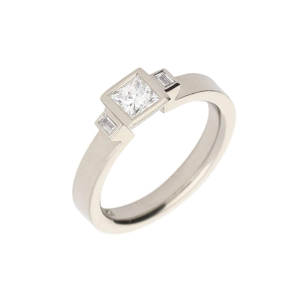 18ct white gold 0.60ct natural diamond trilogy ring Ring Rock Lobster   