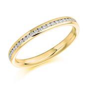 Diamond 0.15ct channel set half eternity ring Ring Gemex 18ct yellow gold *  