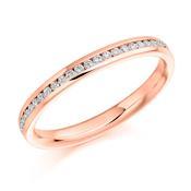 Diamond 0.15ct channel set half eternity ring Ring Gemex 18ct rose gold *  