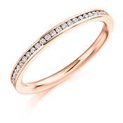 Diamond 0.20ct channel set 1/2 eternity ring Ring Gemex 18ct rose gold *  
