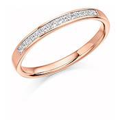 Diamond 0.20ct channel set 1/2 eternity ring Ring Gemex 18ct rose gold *  