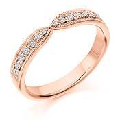 Diamond 0.20ct shaped milgrain edge 1/2 eternity ring Ring Rock Lobster 18ct rose gold *  