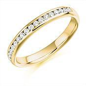 Diamond 0.22ct channel set 1/2 eternity ring Ring Gemex 18ct yellow gold *  
