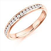 Diamond 0.22ct channel set 1/2 eternity ring Ring Gemex 18ct rose gold *  