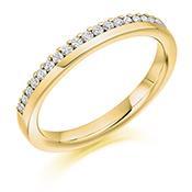 Diamond 0.22ct side set  1/2 eternity ring Ring Gemex 18ct yellow gold *  
