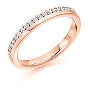 Diamond 0.22ct side set  1/2 eternity ring Ring Gemex 18ct rose gold *  