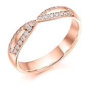 Diamond 0.25ct bow shaped half eternity ring Ring Rock Lobster 18ct rose gold *  