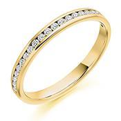 Diamond 0.25ct channel set 1/2 eternity ring Ring Rock Lobster 18ct yellow gold *  