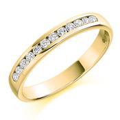 Diamond 0.25ct channel set half eternity ring Ring Gemex 18ct yellow gold *  