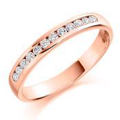 Diamond 0.25ct channel set half eternity ring Ring Rock Lobster 18ct rose gold *  