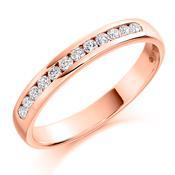 Diamond 0.25ct channel set half eternity ring Ring Gemex 18ct rose gold *  