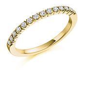 Diamond 0.25ct claw set half eternity ring Ring Gemex 18ct yellow gold *  