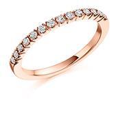 Diamond 0.25ct claw set half eternity ring Ring Gemex 18ct rose gold *  