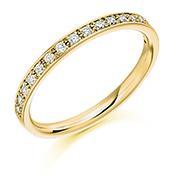 Diamond 0.25ct grain set 1/2 eternity ring Ring Gemex 18ct yellow gold *  