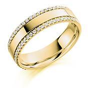 Diamond 0.26ct edged 1/2 eternity band Ring Gemex 18ct yellow gold *  