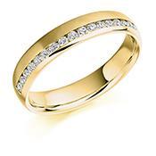 Diamond 0.26ct offset channel set 1/2 eternity ring Ring Rock Lobster 18ct yellow gold *  