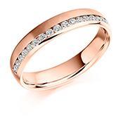 Diamond 0.26ct offset channel set 1/2 eternity ring Ring Rock Lobster 18ct rose gold *  