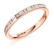 Diamond 0.30ct channel set mixed cut 1/2 eternity band Ring Rock Lobster 18ct rose gold *  
