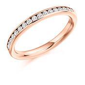 Diamond 0.33ct channel set 1/2 eternity ring Ring Gemex 18ct rose gold *  