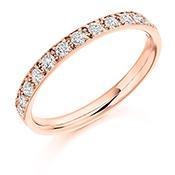 Diamond 0.40ct grain set half eternity ring Ring Gemex 18ct rose gold *  