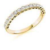 Diamond 0.50 rubover set half eternity band Ring Rock Lobster 18ct yellow gold *  