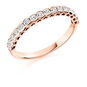 Diamond 0.50 rubover set half eternity band Ring Gemex 18ct rose gold *  