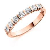 Diamond 0.50ct bar set 1/2 eternity ring Ring Gemex 18ct rose gold *  