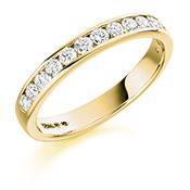Diamond 0.50ct channel set 1/2 eternity ring Ring Rock Lobster 18ct yellow gold *  