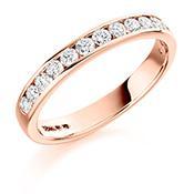 Diamond 0.50ct channel set 1/2 eternity ring Ring Rock Lobster 18ct rose gold *  