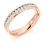 Diamond 0.50ct channel set mixed cut 1/2 eternity band Ring Rock Lobster 18ct rose gold *  