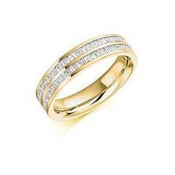 Diamond 0.55ct baguette cut half eternity ring Ring Rock Lobster 18ct yellow gold *  