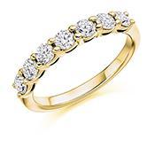 Diamond 0.75ct claw set 1/2 eternity ring Ring Rock Lobster 18ct yellow gold *  