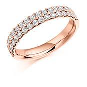 Diamond 0.75ct micro claw double row 1/2 eternity band Ring Rock Lobster 18ct rose gold *  