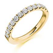 Diamond 0.75ct micro claw set 1/2 eternity ring Ring Rock Lobster 18ct yellow gold *  