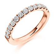 Diamond 0.75ct micro claw set 1/2 eternity ring Ring Rock Lobster 18ct rose gold *  
