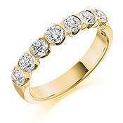 Diamond 1.00ct bar set 1/2 eternity ring Ring Gemex 18ct yellow gold *  
