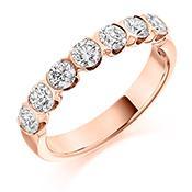 Diamond 1.00ct bar set 1/2 eternity ring Ring Gemex 18ct rose gold *  