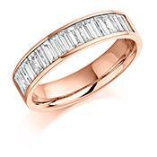 Diamond 1.00ct channel set baguette 1/2 eternity band Ring Rock Lobster 18ct rose gold *  