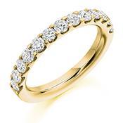 Diamond 1.00ct  micro claw set 1/2 eternity ring Ring Gemex 18ct yellow gold *  