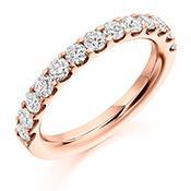 Diamond 1.00ct  micro claw set 1/2 eternity ring Ring Gemex 18ct rose gold *  