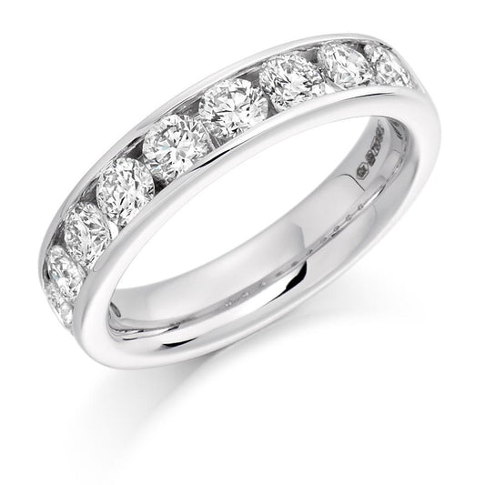 Diamond 1.50ct brilliant cut half eternity ring Ring Gemex platinum *  