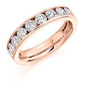 Diamond 1.50ct brilliant cut half eternity ring Ring Gemex 18ct rose gold *  