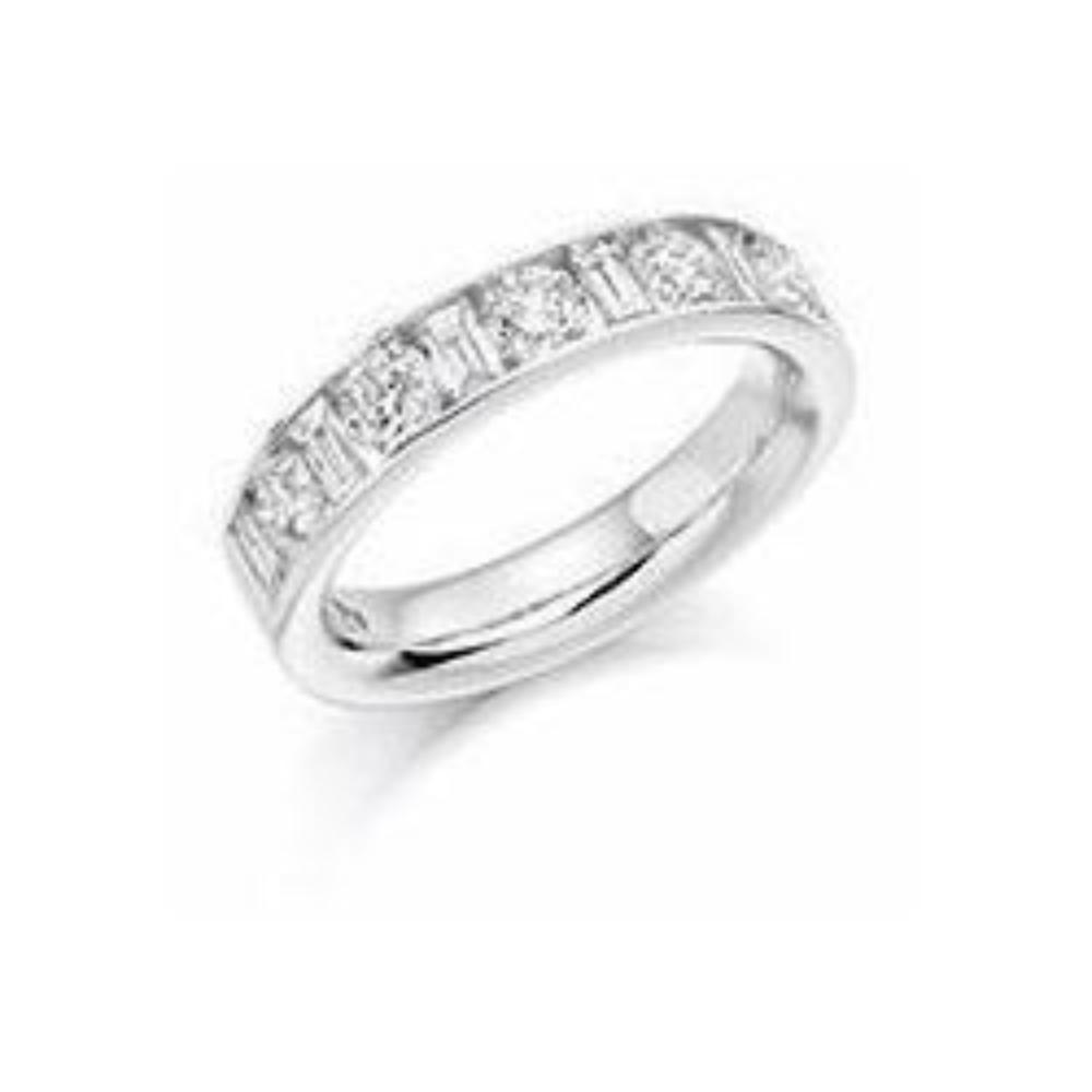 Diamond 1.50ct mixed cut half eternity ring Ring Rock Lobster platinum *  