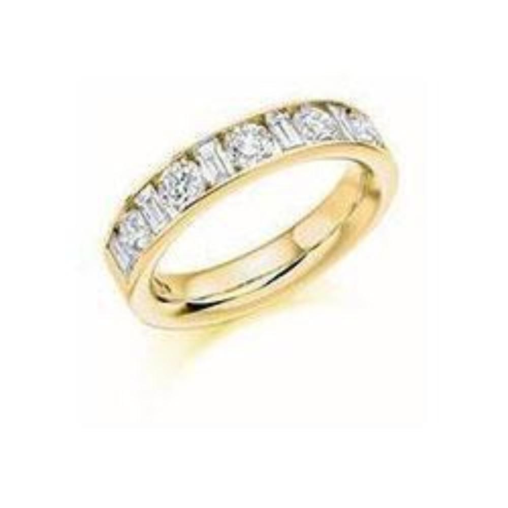 Diamond 1.50ct mixed cut half eternity ring Ring Rock Lobster 18ct yellow gold *  