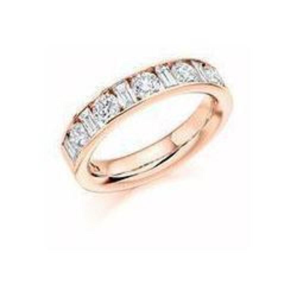 Diamond 1.50ct mixed cut half eternity ring Ring Rock Lobster 18ct rose gold *  