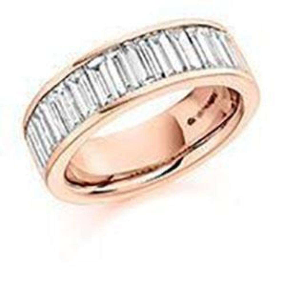 Diamond 2.00ct baguette cut half eternity ring Ring Rock Lobster 18ct rose gold *  