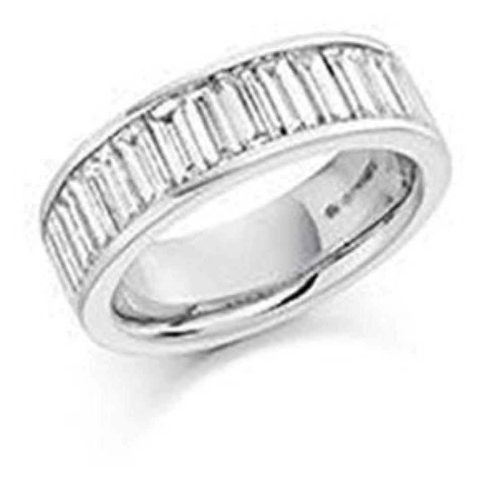 Diamond 2.00ct baguette cut half eternity ring Ring Rock Lobster platinum *  