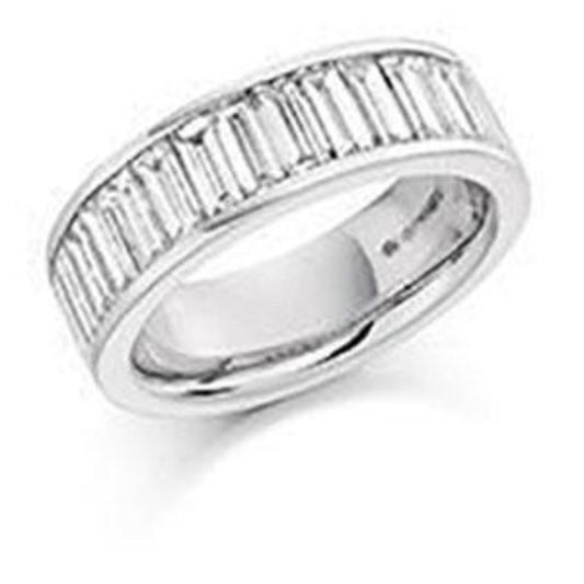 Diamond 2.00ct baguette cut half eternity ring Ring Rock Lobster platinum *  