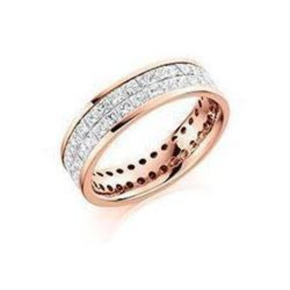 Diamond 3.15ct princess cut full eternity ring Ring Rock Lobster 18ct rose gold *  