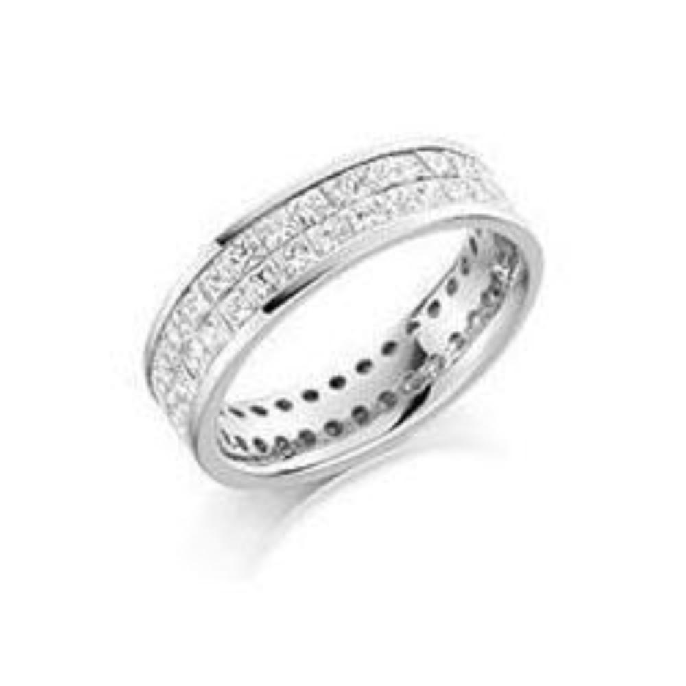 Diamond 3.15ct princess cut full eternity ring Ring Gemex platinum *  